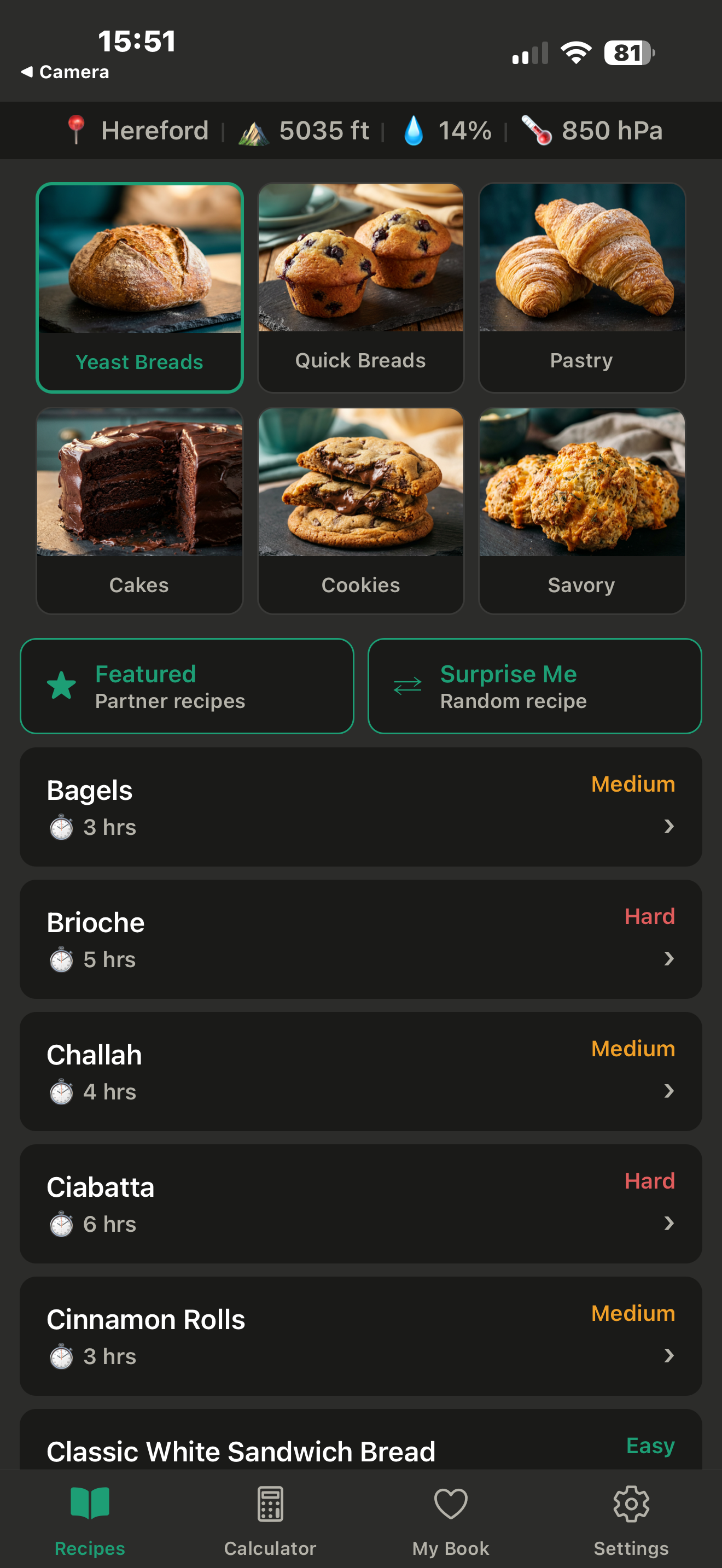 PeakBake recipe browser